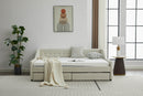 aybed Corner Bed Sofa Bed with Drawers Velvet Upholstered daybed Twin Daybed with Storage, Wood Slat Support (Beige,full,79.9'x58.2'x28.7')