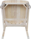 Mission Side Dining Chairs Set Of 2 Solid Parawood Unfinished 39.2 Inch Height