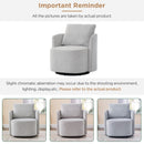 Modern 360° Swivel Accent Barrel Armchair in Grey Chenille, 29.9' Upholstered with Curved Design for Living Room, Bedroom, Office, and Hotel