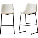 Lotusville Vintage PU Leather Barstools, Set of 2, White