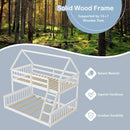 Solid Wood Twin Over Full Bunk Bed White With Guardrails