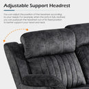 Grey Zero Gravity Reclining Sofa Set With Adjustable Headrest