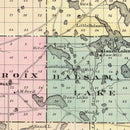 Vintage Map of Polk County, Wisconsin 1878
