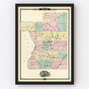 Vintage Map of Polk County, Wisconsin 1878