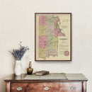 Vintage Map of Leavenworth County, Kansas 1887