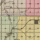 Vintage Map of Leavenworth County, Kansas 1887