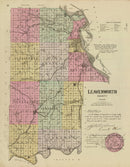 Vintage Map of Leavenworth County, Kansas 1887