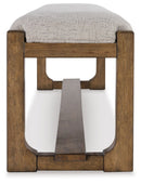 Cabalynn - Large Uph Dining Room Bench - Oatmeal / Light Brown