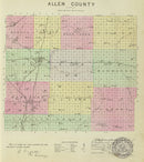 Vintage Map of Allen County, Kansas 1887