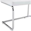 White shoe changing stool, silver metal legs, sofa stool dining chair, suitable for bedroom, fitting room, storage room, dining room, living room. 005