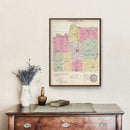 Vintage Map of Johnson County, Kansas 1887