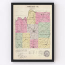 Vintage Map of Johnson County, Kansas 1887