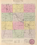 Vintage Map of Neosho County, Kansas 1887