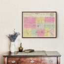 Vintage Map of Elk County, Kansas 1887