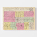 Vintage Map of Elk County, Kansas 1887