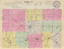 Vintage Map of Elk County, Kansas 1887