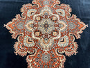 Karastan Rug 10x13, Karastan Ebony Kirman Rug, Room SIzed Wool Pile Vintage Karastan Carpet, Belgium Power Loomed Rug, Black Semi Open Field