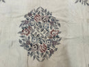 Ivory Needlepoint Rug 8x10, Wool Handmade Carpet