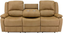 80 Inch RV Triple Recliner Sofa With Wall Hugger Console