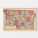 Vintage Map of Franklin County, Massachusetts 1871