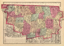 Vintage Map of Franklin County, Massachusetts 1871