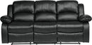 Humphreys Double Reclining Loveseat Black Faux Leather