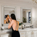 30X40 Inches Jeweled Bathroom Wall Mirror Large Rectangle Vanity Decor