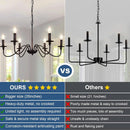 Six Light Black Industrial Farmhouse Chandelier Pendant