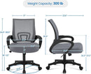 Dark Grey Ergonomic Mesh Office Chair With Lumbar Support Mid Back