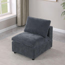 Modern Upholstered Middle Module for Modular Sectional,Sectional Sofa Couch Accent Armless Chair, Chenille Grey
