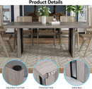 71 Inch Rustic Gray Farmhouse Dining Table For 6 To 8