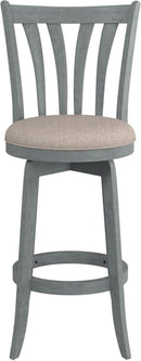 Bar Height Swivel Stool 30 Inch Blue Wire Brush Finish