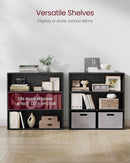 Vasagle Custos 3 Tier Ebony Bookshelf With Adjustable Shelves