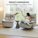 White Three Sixty Degree Swivel Rocker Recliner Chair