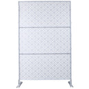 Outdoor & Indoor Privacy Screen Metal Privacy Screen 76' H×48' W, Freestanding Decorative Privacy Screen for Deck Balcony Patio, Privacy Fence Panels for Outside Lawn Garden PS107 WHITE