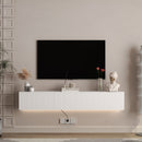 Floating TV Stand Wall Mounted with 16 Color LEDs,69' Modern TV Stand, Floating TV Cabinet Entertainment Center for 55 60 65 Inch TV,
