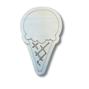 Unfinished Wood Etched Single Ice Cream Scoop Shape | Paint By Line Crafts | up to 30" DIY