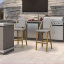 French Style Rattan Bar Stools Set for Outdoor Spaces