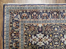 Navy Blue Persian Kashan Rug, Hand-Knotted, Wool, 4' 8" x 7' 4", Pair B