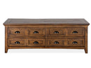 Bay Creek - Lift Top Storage Cocktail Table With Casters - Toasted Nutmeg