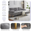 82.6' Modern Sectional Sofas Couches Velvet L Shaped Couches for Living Room, Bedroom(Old SKU:SG000980AAE), Light Grey