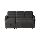 MH83.5' Convertible Sleeper Combo Sofa, Convertible Sofa Bed Polyester Pullout Bed with Storage Recliner and Cup Holder for Living Room, Tight Spaces