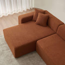 Modular Sectional Couch, Lambswool Fabric Modern L-Shape Sectional Sofa with Chaise Lounge, Living Room Upholstered 5-seater Corner Sofa Couch for Bedrooms, Apartment
