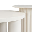 U-Can Modern Coffee Table Set of 2, Round Coffee Table with Cylindrical Leg Design and 1 End Table for Living Room