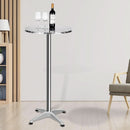 24 Inch Folding Pub Table With Black Height Adjustable