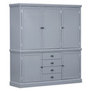 [Assembly Video Provided] TOPMAX 73'' Freestanding Wooden Kitchen Pantry Organizers and Storage Kitchen Cabinet with Drawers Cupboard with Door Shelves and Adjustable Shelves for Dining Room, Gray