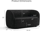 Nimiane Modern Boucle Sofa Set Black With Curved Arms