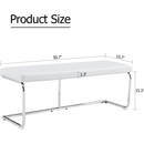 White shoe changing stool, silver metal legs, sofa stool dining chair, suitable for bedroom, fitting room, storage room, dining room, living room. 005