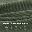 Corduroy Dark Green High-Back Armchair With Pockets