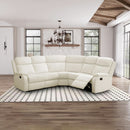 Off White Recliner Sectional Sofa Five Seats Living Room